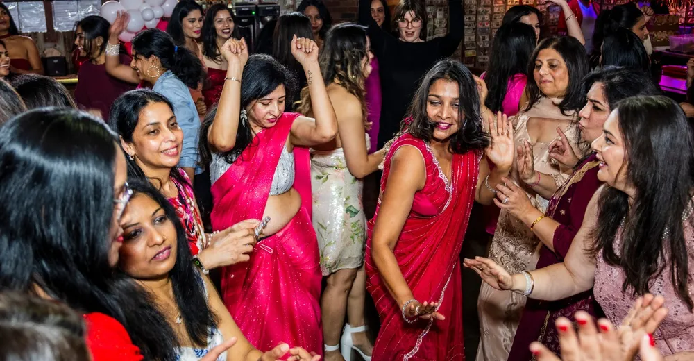 Seattle Wives members dancing at Galentine Party 2026, Feb 22 2026