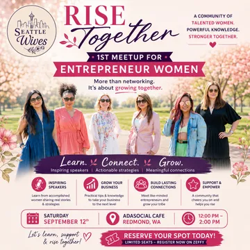Rise Together — 1st meetup for entrepreneur women, September 12 2026, AdaSocial Cafe Redmond